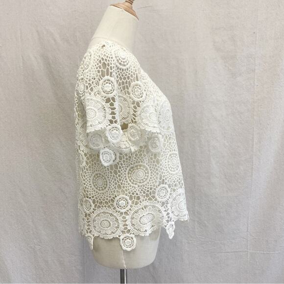 Nightcap by Carisa Brambles Carmen ivory crochet top Size 2 US Size Small - Picture 3 of 16